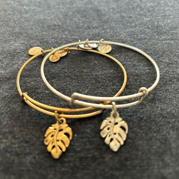 Alex and Ani Palm Leaf Charm Bracelets Silver & Gold - Picture 3 of 5